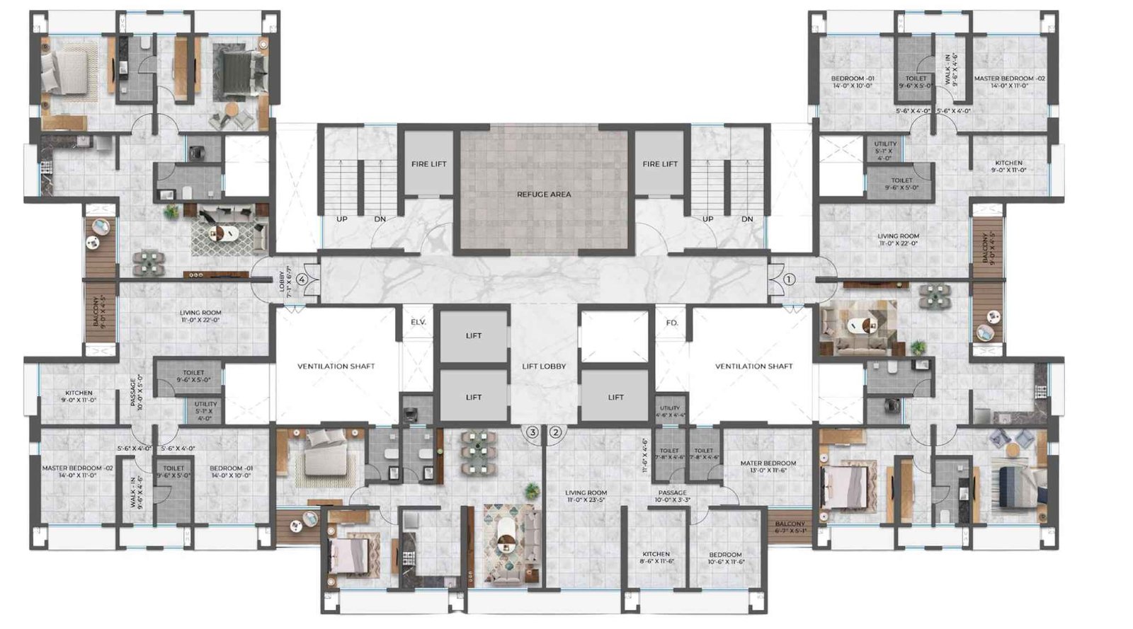 Paradise-Codename-Alpha-Floor-plan-tower-A-&-B-Typical-plan